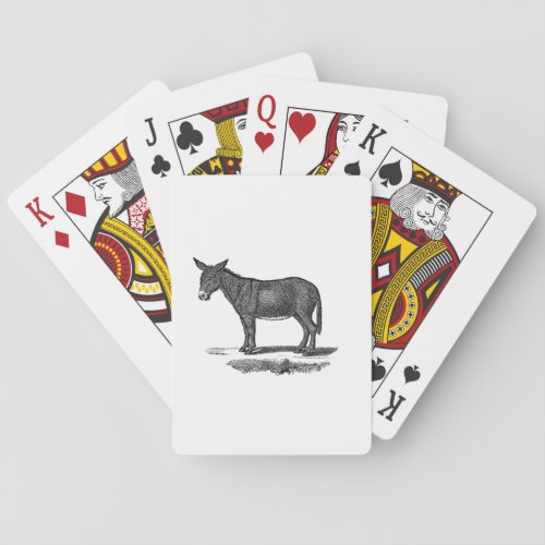 Vintage Donkey Illustration _1800s Donkeys Poker Cards