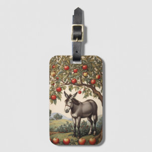 Vintage Donkey Under An Apple Tree Luggage Tag