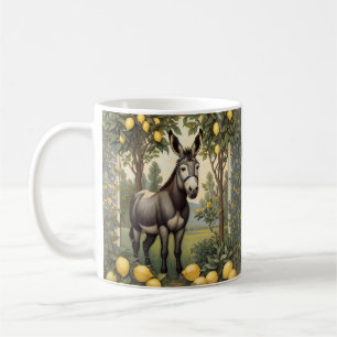 Vintage Donkey Under the Lemon Trees Coffee Mug