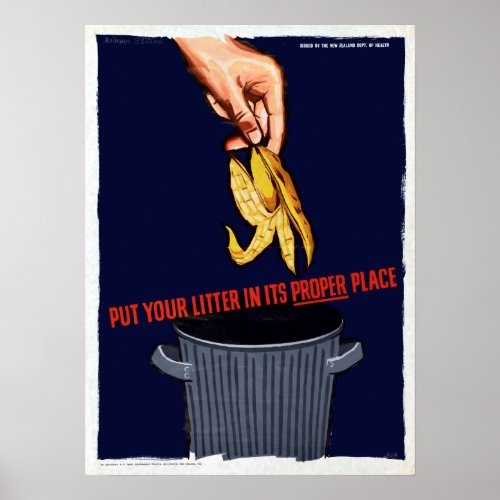Vintage Dont Litter Environment Poster
