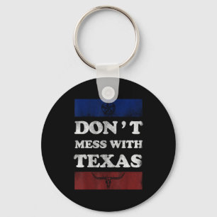 Vintage Don't Mess With Longhorn Lone Star State T Keychain