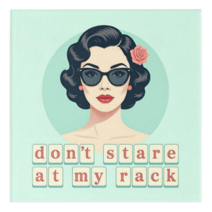 Vintage Don't Stare At My Rack Funny Mahjong Acrylic Print