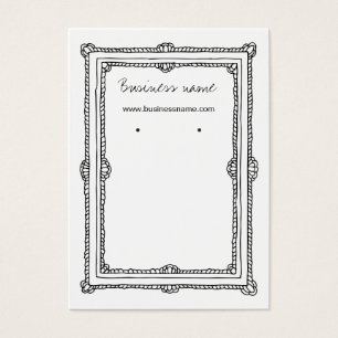 Vintage Doodle Dark Frame Background Earring Cards