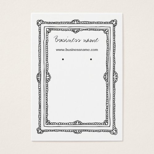 Vintage Doodle Dark Frame Background Earring Cards Business Card Templates