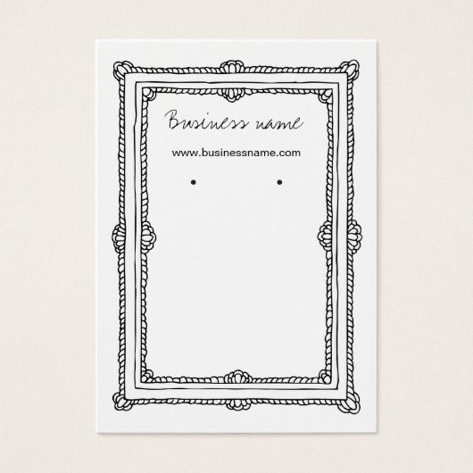 Vintage Doodle Dark Frame Background Earring Cards (Front)