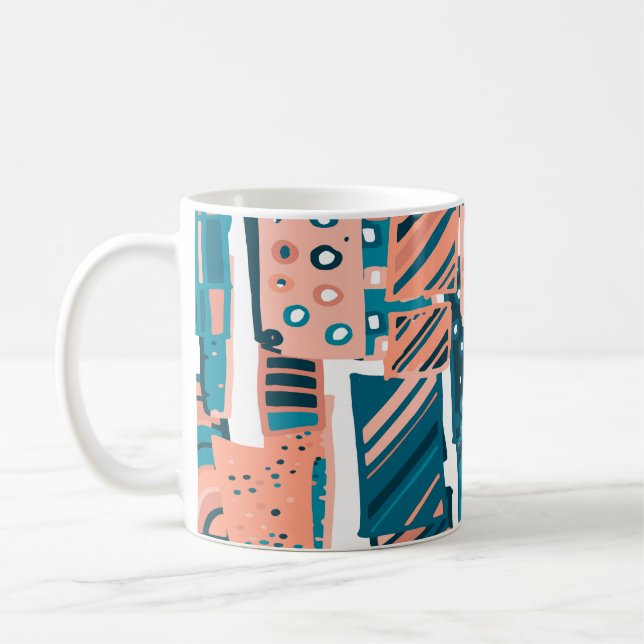 Vintage Doodle Seamless Pattern. Coffee Mug (Left)
