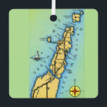 Vintage Door County Wisconsin Metal Ornament<br><div class="desc">Wonderful vintage Door County Wisconsin map repurposed!. "Green Bay and Lake Michigan surround this peninsula. You can move the map about on the back to show a specific area of the county.</div>