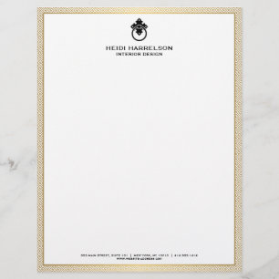 Vintage Door Knocker Logo Gold/Black Border  Letterhead