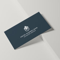 Vintage Door Knocker Logo Slate Blue Realtor Business Card