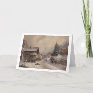 Vintage Dorfstr Germany in Winter Holiday Card