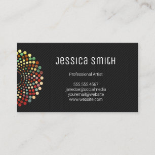 Vintage Dot Pattern Modern Art Monogram Business Card