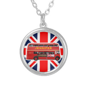 Vintage Double Decker Bus Silver Plated Necklace