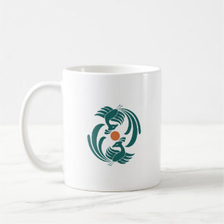 vintage double-phoenix coffee mug