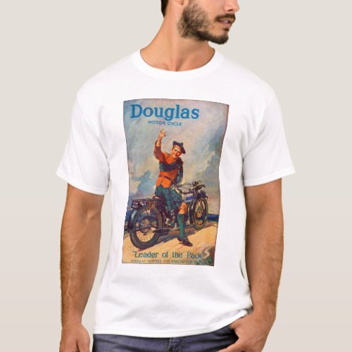 Vintage Douglas Motorcycle V for Victory T_Shirt