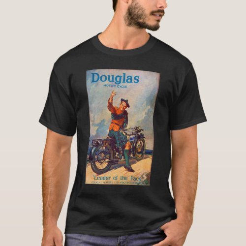Vintage Douglas Motorcycle V for Victory T_Shirt