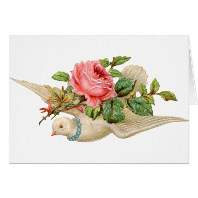 Vintage Dove and Rose Cards (Front Horizontal)