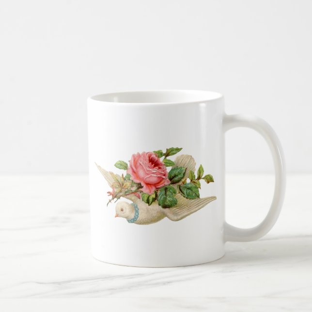 Vintage Dove and Rose Coffee Mug (Right)