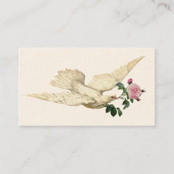 Vintage Dove And Rose Ivory Business Card by WickedlyLovely at Zazzle