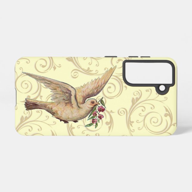 Vintage Dove Swirl Samsung Galaxy Case (Back Horizontal)