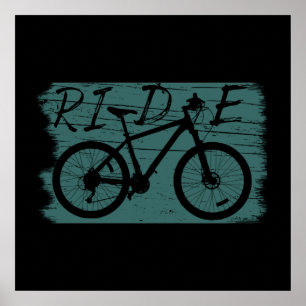 Vintage Downhill MTB - Ride Mountain Bike Poster