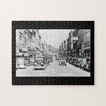 Vintage Downtown  Bristol Va Tn Postcard Jigsaw Puzzle by dbvisualarts at Zazzle