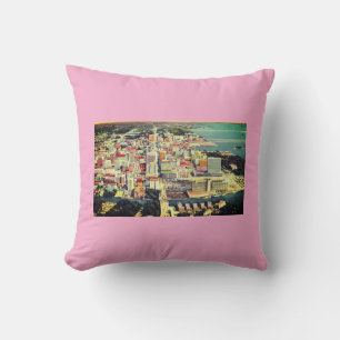 Vintage Downtown Miami (MIA) Retro 1960s Throw Pillow