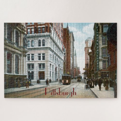 Vintage Downtown Pittsburgh Large Puzzle