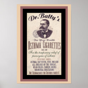 Vintage Dr. Batty's Cigarette Ad Poster