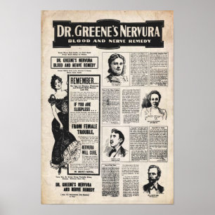 Vintage Dr Greene Nervura Poster