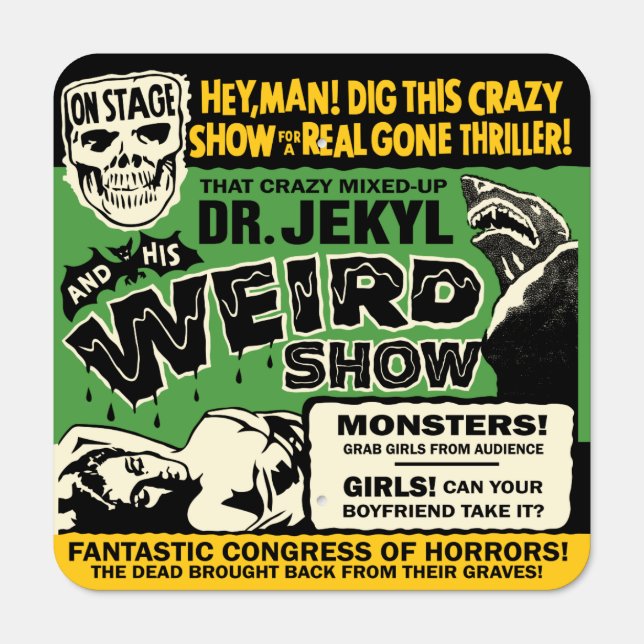 Vintage Dr Jekyl Spook Show Poster Metal Sign (Front)