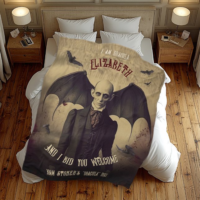 Vintage Dracula Gothic Horror Fleece Blanket (Creator Uploaded)