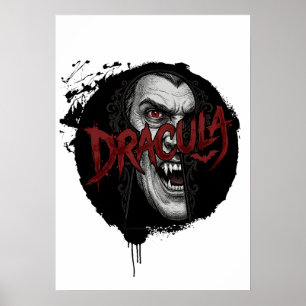 Vintage Dracula Gothic Vampire Portrait Poster