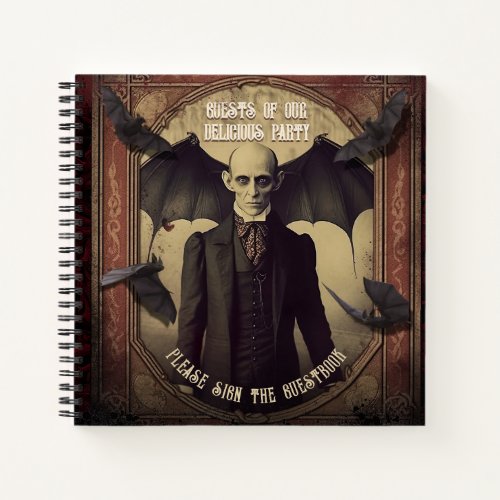 Vintage Dracula Victorian Halloween Guest Book