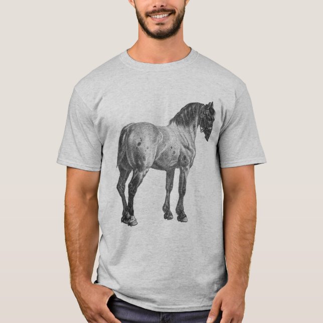 Vintage Draft Horse Print T-Shirt (Front)