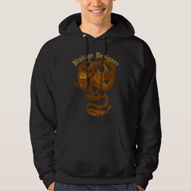 Vintage Dragon Designer graphic hoodie (Front)