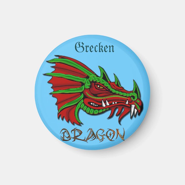 Vintage Dragon Head Magnet (Front)