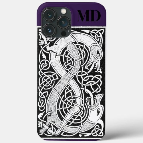 Vintage Dragon Monogram Celtic Knot iPhone 13 Pro Max Case