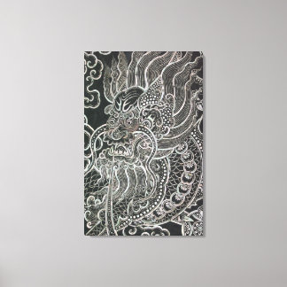 Vintage Dragon Tribal Art Canvas Print