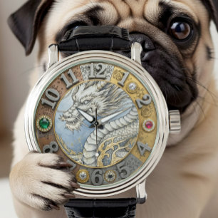 Vintage Dragon watch, Gold, jewels, Art Watch