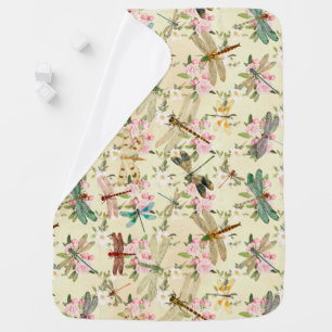 Vintage Dragonflies Series Design 14 Baby Blanket