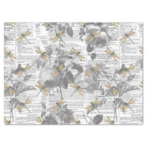 Vintage Dragonflies Series Design 16 Tissue Paper