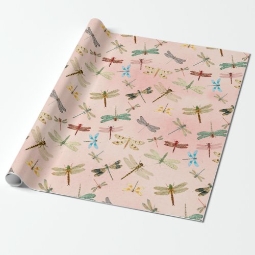 Vintage Dragonflies Series Design 3 Wrapping Paper