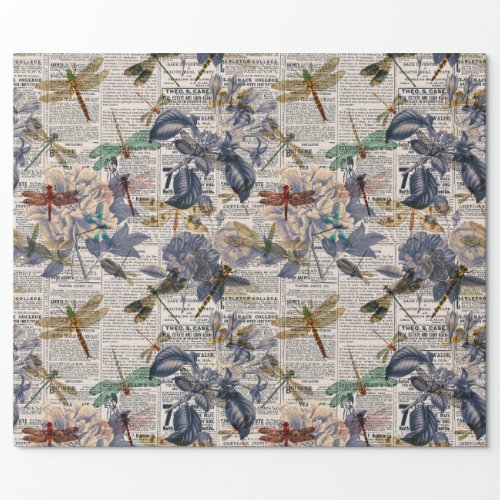 Vintage Dragonflies Series Design 5 Wrapping Paper