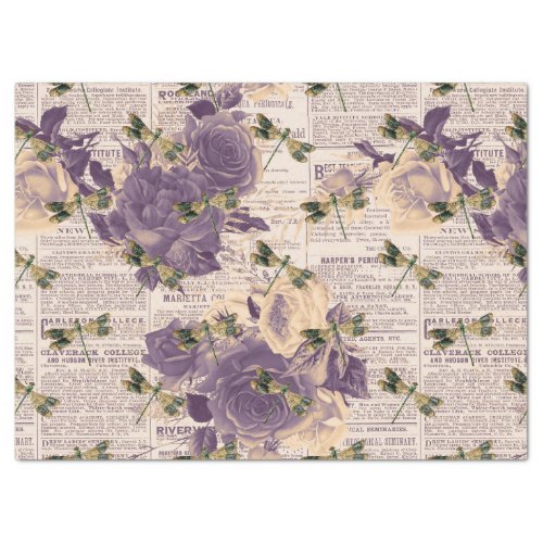 Vintage Dragonflies Series Design 6 Tissue Paper