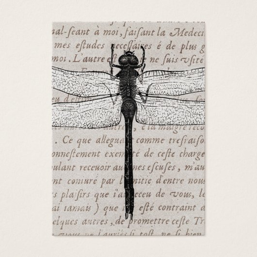 Vintage Dragonfly and Antique Text Collage (Front)