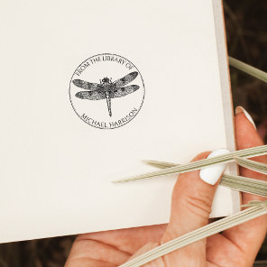 Vintage Dragonfly Book From the Library Of Rubber Stamp