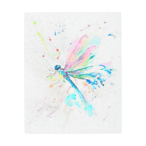 Vintage Dragonfly Colorful  Gift For Birthday  Metal Print