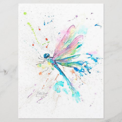 Vintage Dragonfly Colorful  Gift For Christmas  Menu