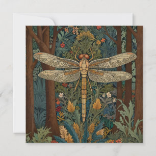 Vintage dragonfly design romantic boho botanical invitation