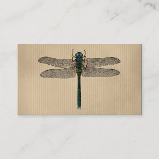 Vintage Dragonfly Illustration Business Card